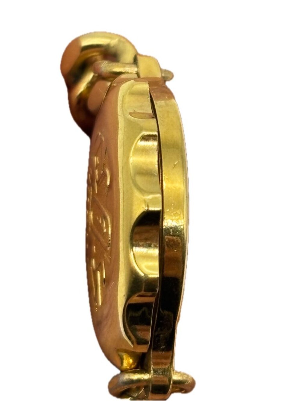 Vintage S.OS. Medical I.D. Bracelet Gold-Tone Stainless Steel Metal, Curb Chain - Picture 9 of 11